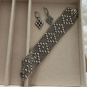 Liquid Metal by Sergio Gutierrez Bracelet & Earrings Set